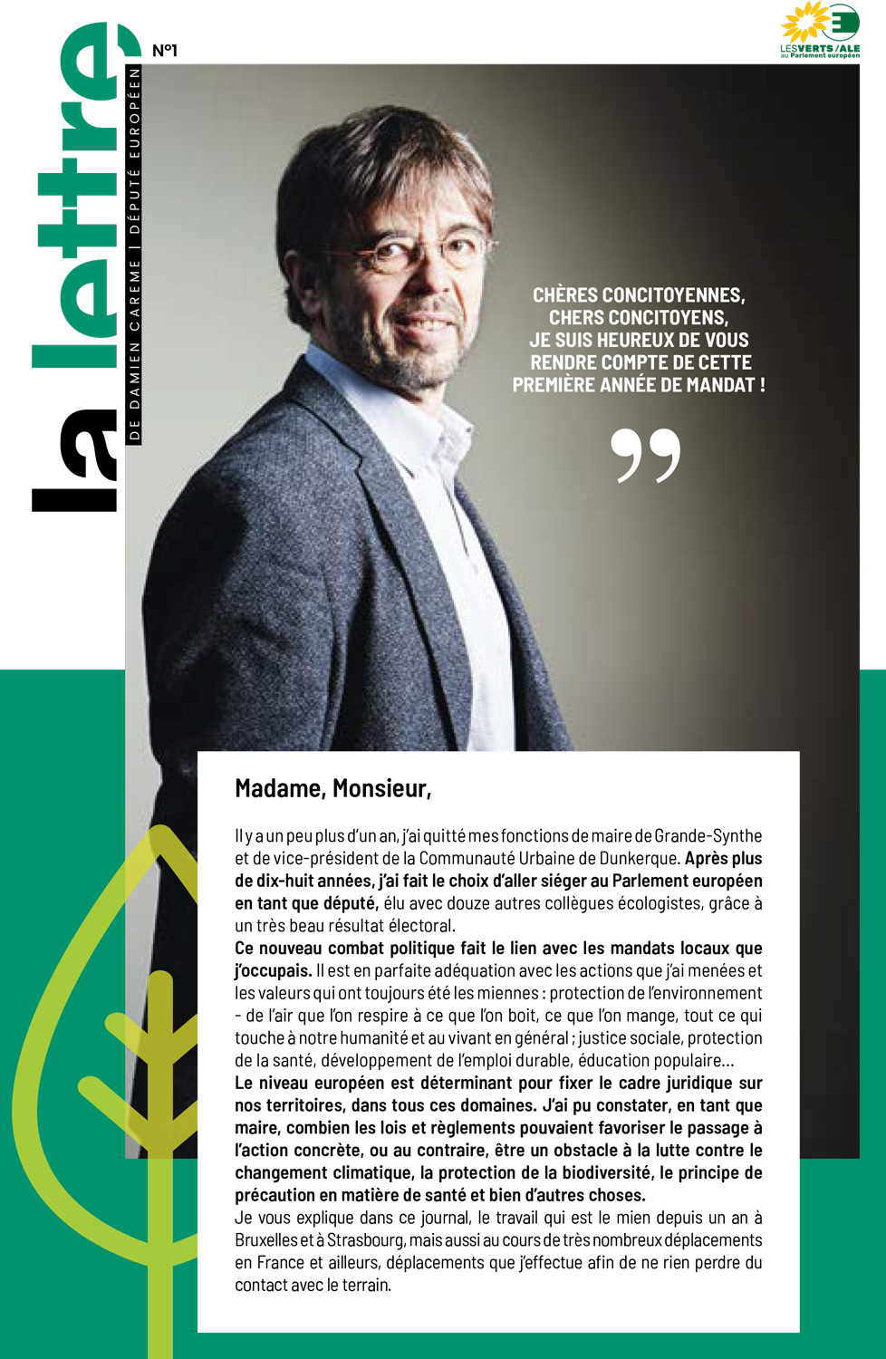 La lettre de Damien Careme - 1 an de mandat